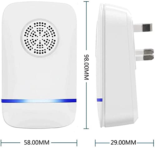 Repelente Ultrasonico Juego de 4 Electrónico Repelente Mosquitos para Interiores Repelente Cucarachas Ahuyentador de Ratas Antimosquitos para Insectos Ratón Hormiga Araña Roedor Pest Reject