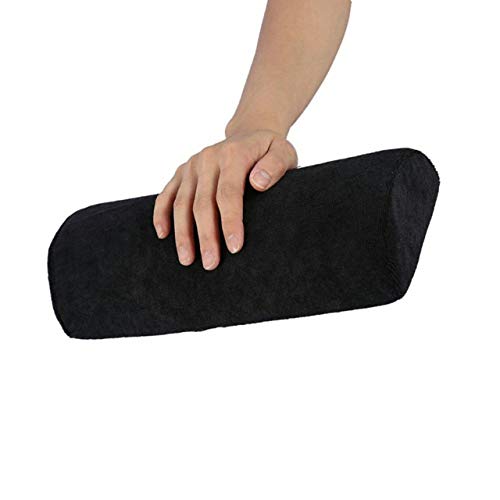 Reposamanos suave Almohada lavable para manos Soporte de almohada de esponja Reposabrazos Arte de uñas Manicura pequeña Reposamanos Cojín (negro) ESjasnyfall