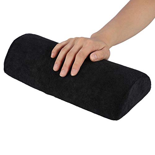 Reposamanos suave Almohada lavable para manos Soporte de almohada de esponja Reposabrazos Arte de uñas Manicura pequeña Reposamanos Cojín (negro) ESjasnyfall