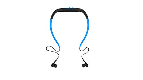 Reproductor de música con auriculares Mp3 a prueba de agua, memoria estéreo de alta fidelidad de 8 gb, radio FM, auriculares Bluetooth para natación,surf correr,deportes, diseño galardonado (Azul)