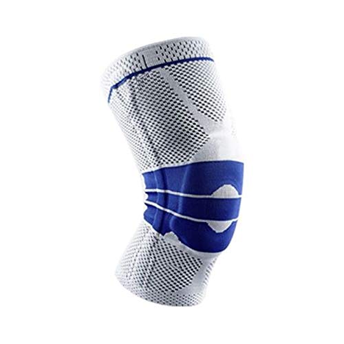 Respaldo Completo de Silicona con Resorte para la Rodilla con Soporte Interno para Almohadillas Deportivas de compresión de menisco Fuerte con Rodilleras - Gris Claro, M