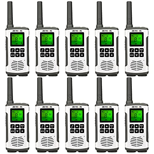 Retevis RT45 Walkie Talkie, Profesional Walkie Talkie Recargable,PMR446 Sin Licencia,16 Canales VOX Walkie Talkie para Escuela,Hotel, Almacén (10 Piezas)