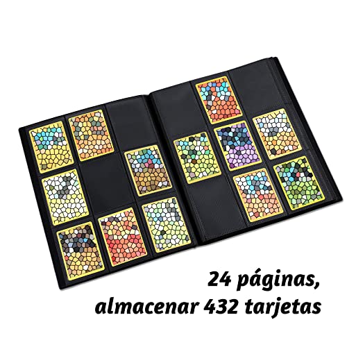 Revspoir 432 Bolsillos Álbumes para Cartas - 24 Paginas, Impermeable Album para Pokemon, Correa Elástica Evita la Tarjeta se Caiga