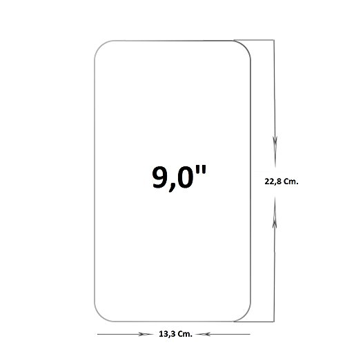 REY 2X Protector de Pantalla para Universal 9", Medida 13,3 x 22,8cm, Cristal Vidrio Templado Premium, Táblet