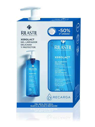 Rilastil Xerolact - Pack Gel Sin Jabón de higiene Diaria para Piel Seca o muy Seca, Limpia, Calma e Hidrata 750 ML