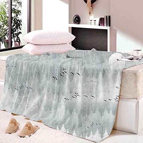 RLSRNC Mantas de Franela para Cama Paisaje del Bosque de Golondrinas 180x200cm Mantas para Sofa de Franela Mantas Ligeras de Microfibra Manta Pelo para Sofá Suave Hipoalérgica