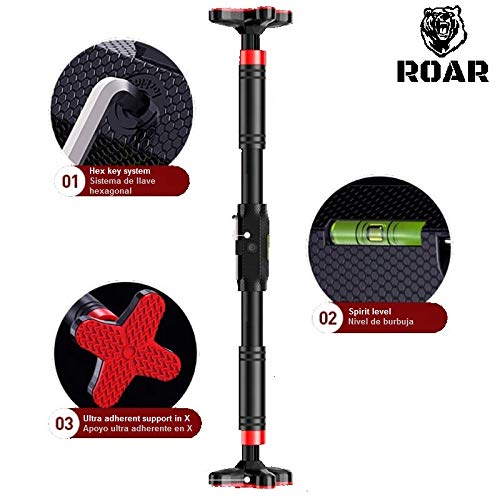 Roar® Barra de Dominadas Profesional, Barra Dominadas Puerta Multifuncional para Ejercicios en Casa, Barra Dominadas Fija Sin Tornillos, Barra para Dominadas Pared Pullup, Barra Multifuncional Suelo