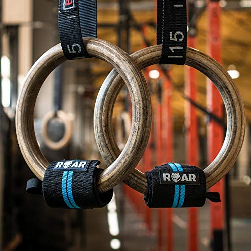 Roar® Muñequeras Deportivas, Muñequeras Crossfit Hombre y Mujer, Muñequeras Gym Hombre, Wrist Wraps, Muñequera Crossfit, Muñequeras Gimnasio, Calistenia, Musculacion, Halterofilia (Negro)