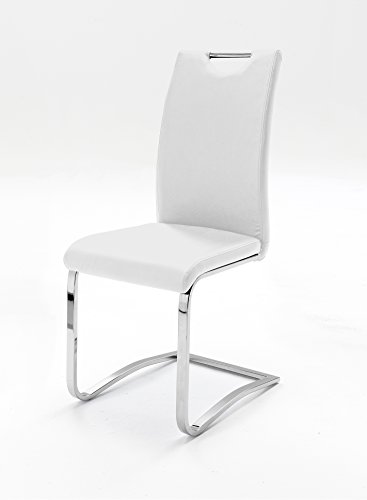 Robas Lund Köln Silla Cantiléver, Poliéster y Metal Cromado, Blanco, 45x48x66 cm