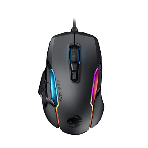 Roccat Kone AIMO - Ratón para videojuegos (alta precisión, sensor óptico Owl-Eye de 100 a 12.000 DPI) schwarz(remastered)