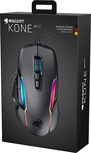 Roccat Kone AIMO - Ratón para videojuegos (alta precisión, sensor óptico Owl-Eye de 100 a 12.000 DPI) schwarz(remastered)