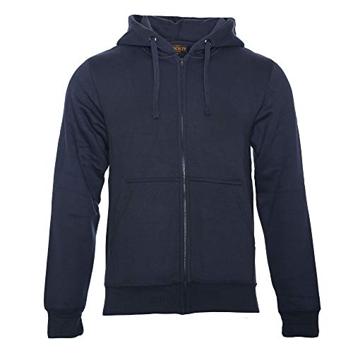 ROCK-IT Apparel® Hombres con Cremallera con Capucha suéter de tamaño XS-5XL, Hoodie en Colores Azul Marino-Small