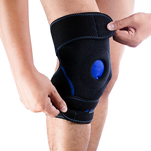 Rodillera con compartimiento para gel congelable para terapia en frío o en caliente: Para lesión del ligamento cruzado anterior, deportes, dolor de rodilla, tendinitis, (flexible, reutilizable)