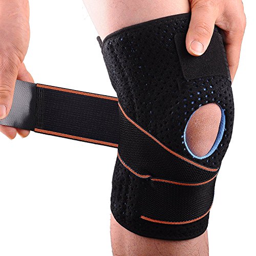 Rodilleras Deportiva Ajustable Rodillera Menisco y Ligamentos Antideslizante Soporte de Rodilla para Hombres y Mujeres Apoyo para Correr Voleibol Béisbol Baloncesto(naranja)