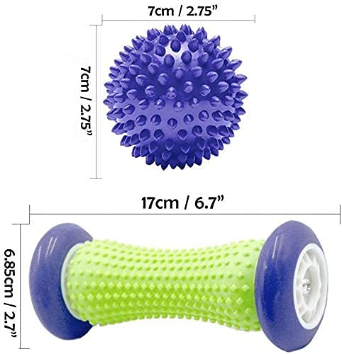 Rodillo de masaje de pies con punta de bola aliviar la fascitis plantar, espolones del talón, dolor del arco del pie, tejido profundo, acupresión, reflexología, relajar los nudos musculares doloridos