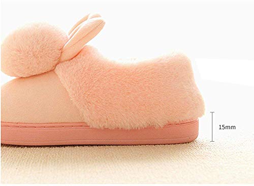 Rojeam Mesdames Filles Lapin pantoufles glisser Sur Les Femmes Hommes nouveauté en Peluche pantoufles chaudes