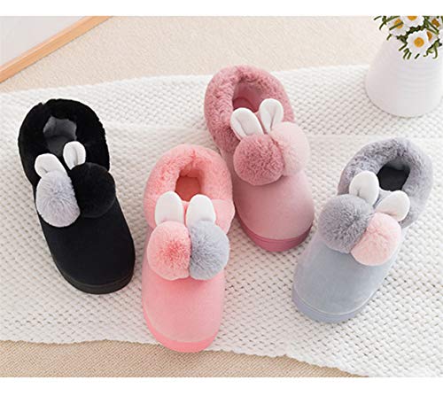 Rojeam Mesdames Filles Lapin pantoufles glisser Sur Les Femmes Hommes nouveauté en Peluche pantoufles chaudes