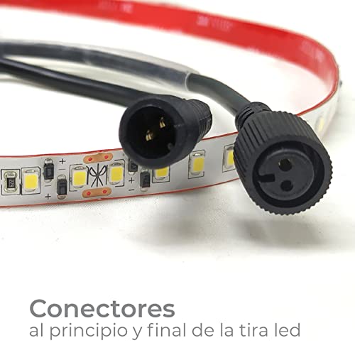 Rollo de 5 metros de Tira de Luz LED Directa a 220v. Color Blanco Frio (6500K). Impermeable. Corte cada 10cm.