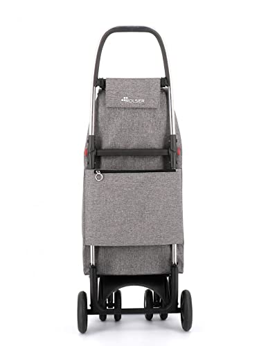 Rolser Carro I-MAX Tweed 4 Ruedas 2 Giratorias Plegable - Gris