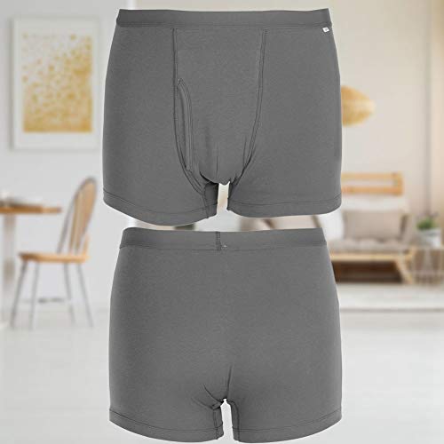 Ropa interior para incontinencia masculina, incontinencia urinaria lavable reutilizable Algodón Boxer Ropa interior breve con área absorbente frontal para próstata quirúrgico, anciano