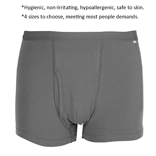 Ropa interior para incontinencia masculina, incontinencia urinaria lavable reutilizable Algodón Boxer Ropa interior breve con área absorbente frontal para próstata quirúrgico, anciano