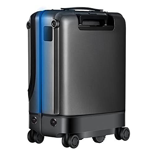 roroz Scooter de Equipaje eléctrico de 36L y 20inch, Bloqueo de Huellas Dactilares+Bloqueo de contraseña TSA, batería extraíble de 62,6Wh, recordatorio Anti-pérdida, Carga USB, Carga de 110kg