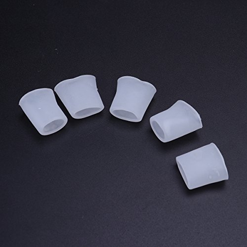 ROSENICE Protectores dedos pie de gel Tubo de Pies de silicona para Ampollas Callos 5 pares (Zócalo Abierto Blanco)