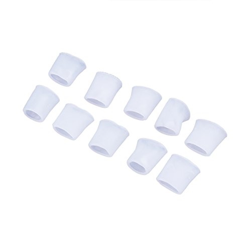 ROSENICE Protectores dedos pie de gel Tubo de Pies de silicona para Ampollas Callos 5 pares (Zócalo Abierto Blanco)