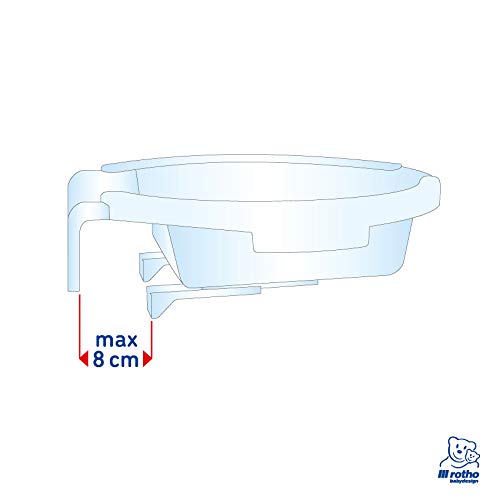 Rotho Babydesign Lavabo infantil Kiddy Wash, Para fijar en el borde de la bañera, 38,7 x 38,2 x 10 cm, Blanco, 20034 0314 01