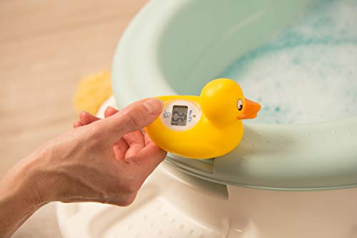 Rotho Babydesign Termómetro de baño Pato con medición digital, Para la temperatura de baño ideal, Amarillo, 20439