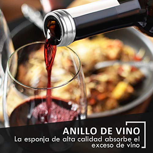 Rovtop 5 en 1 Sacacorchos Eléctrico Abrebotellas eléctrico de Automático de Acero Inoxidable Profesionalpara Vino/Cava Funciona con pilas 4 *AA (No Incluyen) Regalos Para Los Amantes Del Vino