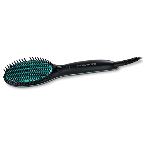 Rowenta Cepillo alisador Power Straight CF5820 - Cepillo especial para cabello muy rizado, con generador de iones y temperatura regulable hasta 200º, púas de gran sujeción desde la raíz