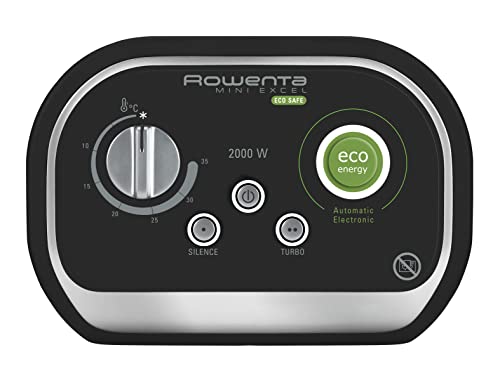 Rowenta Mini Excel Eco Safe SO9266 - Calefactor cerámico de rápido calentamiento con potencia regulable de 1.000 W o 2.000 W, termostato, función Eco, función silence solo 50 dBA