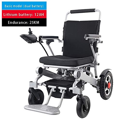 RRFZ Carrito para discapacitados, sillas de Ruedas Plegables y livianas para Ancianos discapacitados, Silla de Ruedas eléctrica, Totalmente automática (ayudas para la Movilidad)