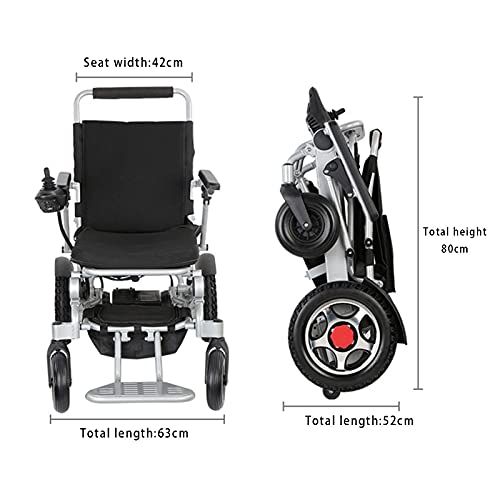 RRFZ Carrito para discapacitados, sillas de Ruedas Plegables y livianas para Ancianos discapacitados, Silla de Ruedas eléctrica, Totalmente automática (ayudas para la Movilidad)