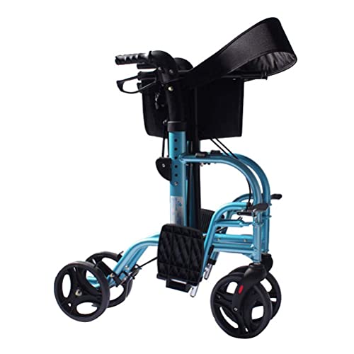 RRFZ Rollator Walker Silla de Ruedas Convertible, Bandeja de bastón de Mano y Bolsa - Ayuda de Movilidad para Adultos, Ancianos y discapacitados - (ayudas de Movilidad)