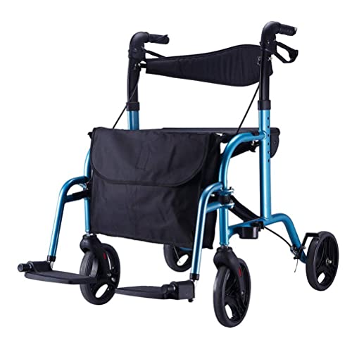 RRFZ Rollator Walker Silla de Ruedas Convertible, Bandeja de bastón de Mano y Bolsa - Ayuda de Movilidad para Adultos, Ancianos y discapacitados - (ayudas de Movilidad)