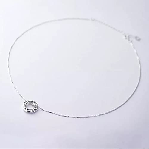 RTEAQ 2 Piezas Moda Collar Joyas Gargantilla Popular Moda Temperamento Plata Color joyería tricíclico Amor Simple clavícula Cadena Colgante Collar  Parejas Fiesta San Valentín Cumpleaños Regalos