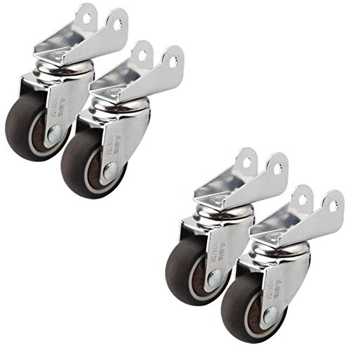 Ruedas 4 PCS Ruedas Cuna 1.5 Pulgadas Rueda Giratoria Universal De Silencio Rueda De 20 Kg Protección del Freno del Bebé Uso A Largo Plazo (Color : B, Size : 1.5 Inch 22mm Splint)