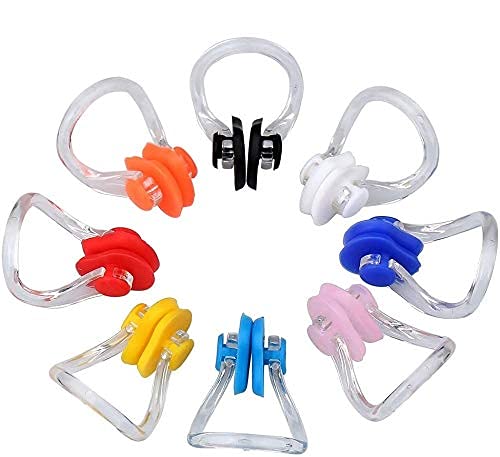 Ruix 8 Pièces Pince-nez en Silicone, Protecteur de Nez Pour Piscine Natation & Plongée (8 Couleurs)