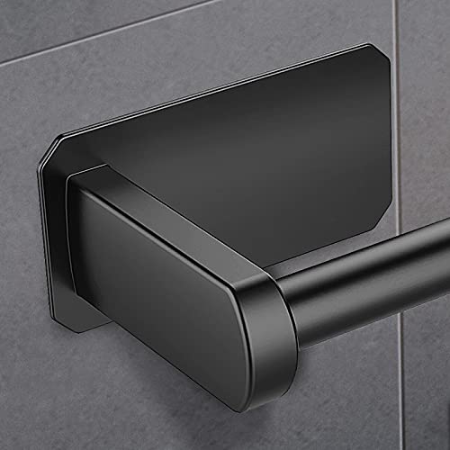 RYMALL Portarrollos para Papel higiénico, Portarrollos Baño Acero Inoxidable 304, Soporte Papel Higiénico Autoadhesivo para Baños, Porta Rollo para Baños y Cocinas, con 2 Ganchos, Negro