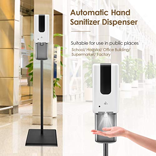 S SMAUTOP Dispensador y Soporte de Desinfectante para Manos, Dispensador de Spray Automático Sin Contacto + Soporte de Acero Estable, Estación de Desinfección Móvil para Hotel, Restaurante, Escuela