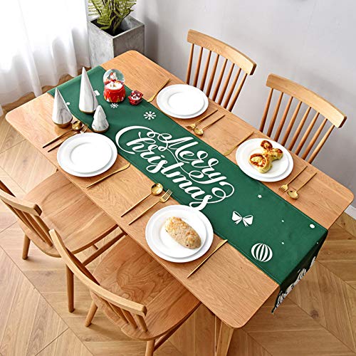 S-TROUBLE Estilo nórdico Feliz Navidad rectángulo Camino de Mesa Letras Impresas Rojo Verde Mantel para hogar Cocina Fiesta Navidad decoración de Vacaciones