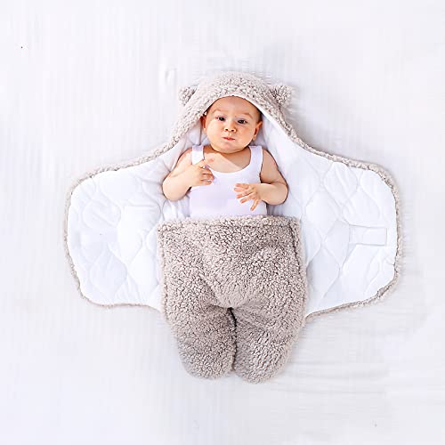 Saco de dormir de invierno para bebé recién nacido, con diseño de ángel y nacimiento, unisex, cálido, bolsa de dormir de forro polar con patas separadas para asientos de coche, cochecitos y camas