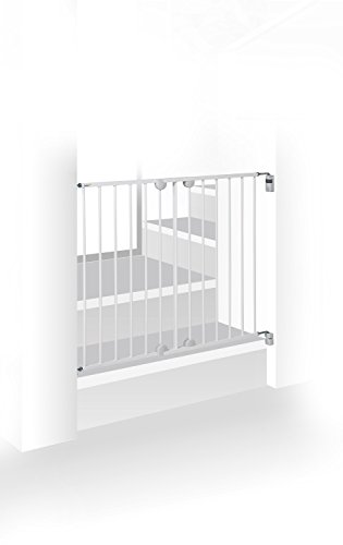 Safety 1st Wall Fix Extending Barrera de seguridad extensible de 62 cm hasta 102 cm, barrera perros y niños, puerta con montaje a pared, color blanco