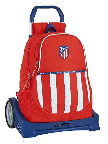 Safta 612058860 Mochila con carro ruedas Evolution, Trolley Atlético de Madrid