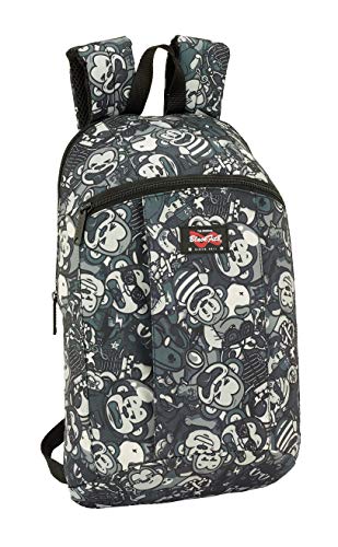 Safta - Blackfit8 Black Monkey Oficial Mini Mochila Uso Diario 220x100x390mm, Gris