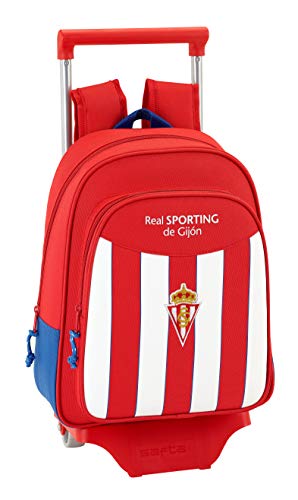 Safta Mochila Infantil Real Sporting De Gijon Oficial Con Carro Safta 125x95mm