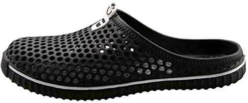 SAGUARO Unisex Zapatillas de Playa Ahueca hacia Fuera Las Jardín Sandalias Clogs Zapatos de Interior Exterior del Deslizador,Etiqueta 39=38 EU Negro