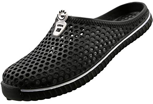 SAGUARO Unisex Zapatillas de Playa Ahueca hacia Fuera Las Jardín Sandalias Clogs Zapatos de Interior Exterior del Deslizador,Etiqueta 39=38 EU Negro